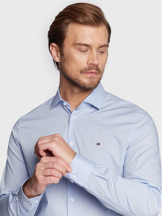 Tommy Hilfiger Tommy Hilfiger Marškiniai MW0MW25040 Žydra Slim Fit