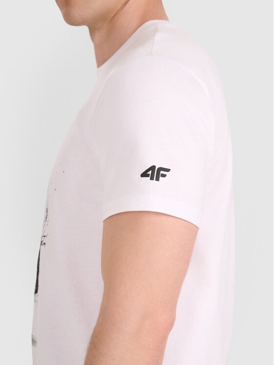 4F 4F T-Shirt 4FRAW25TTSHM3318-10S Λευκό Regular Fit