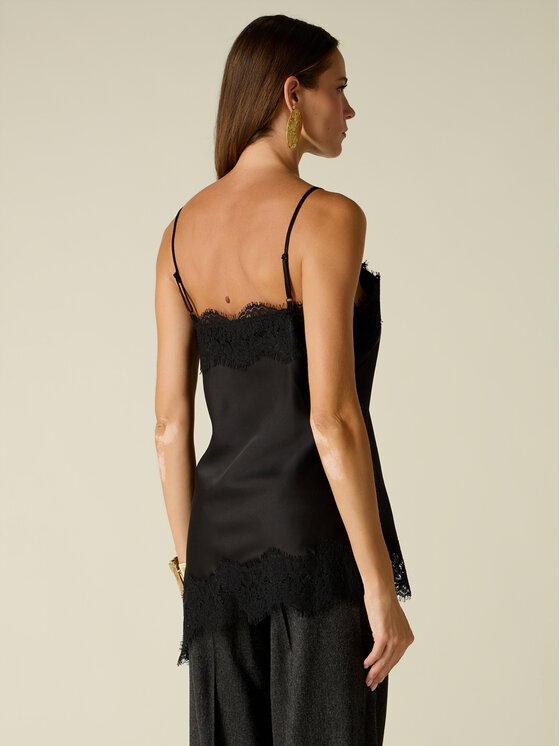 Oltre Oltre Top 2094R103209N033 Czarny Slim Fit