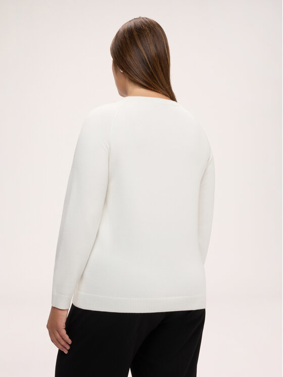 Fiorella Rubino Fiorella Rubino Sweter M520L008810N011 Biały Regular Fit