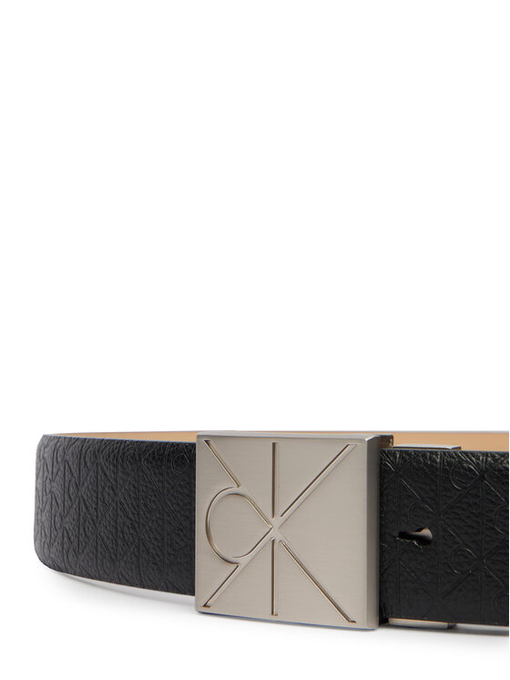 Calvin Klein Calvin Klein Pásek Emblem Plaque W/ Aop 35Mm Adj LV04D7082G Černá