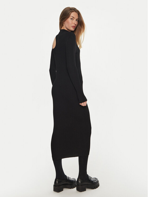 HUGO Hugo Kötött ruha Sedennie 50522537 Fekete Slim Fit