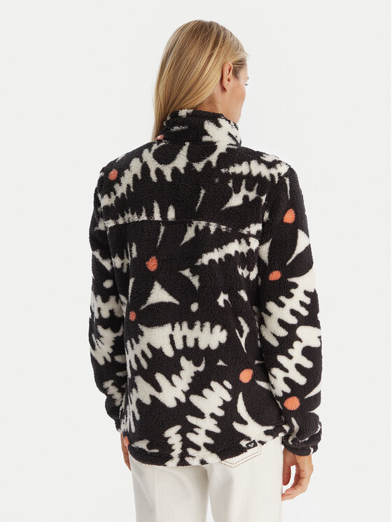 Roxy Roxy Fleecová mikina Alabama Full Zip ERJFT04970 Čierna Regular Fit