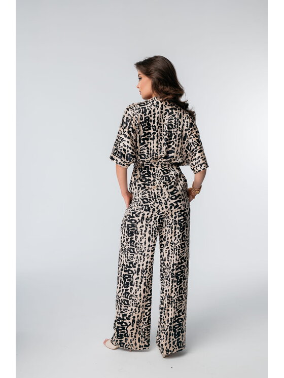 Aurora Aurora Garnitur Kimono animal print Czarny Custom Fit