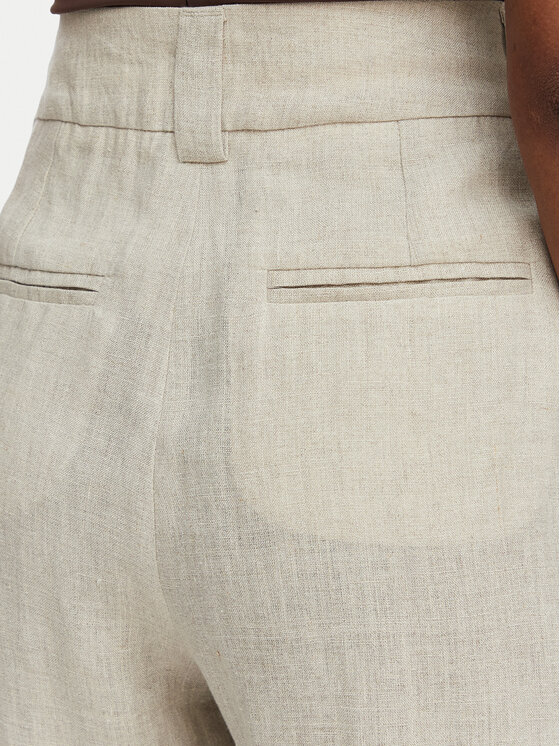 Marella Marella Medžiaginės kelnės Rete 2613131022 Smėlio Straight Fit