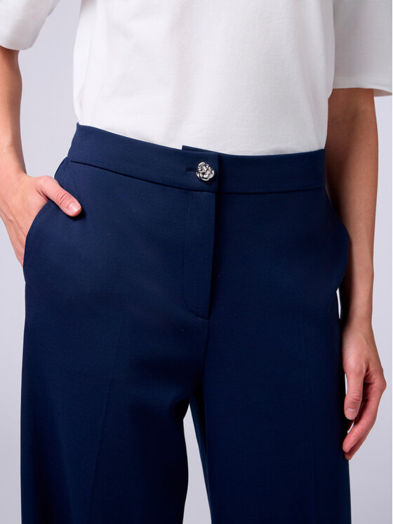 Oltre Oltre Pantaloni di tessuto P294R108418N034 Blu Baggy Fit