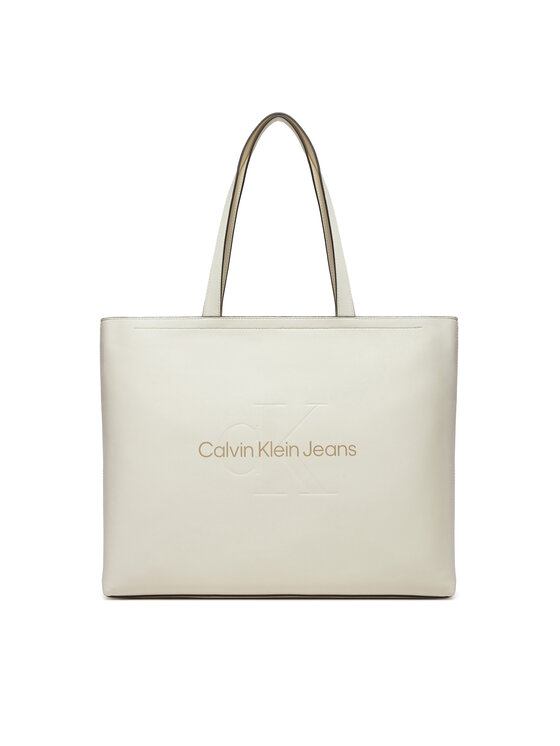 Calvin Klein Jeans Ročna Torba Sculpted Slim K60K612222 Bela