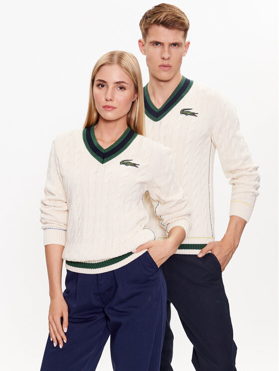 Pull lacoste outlet homme col v