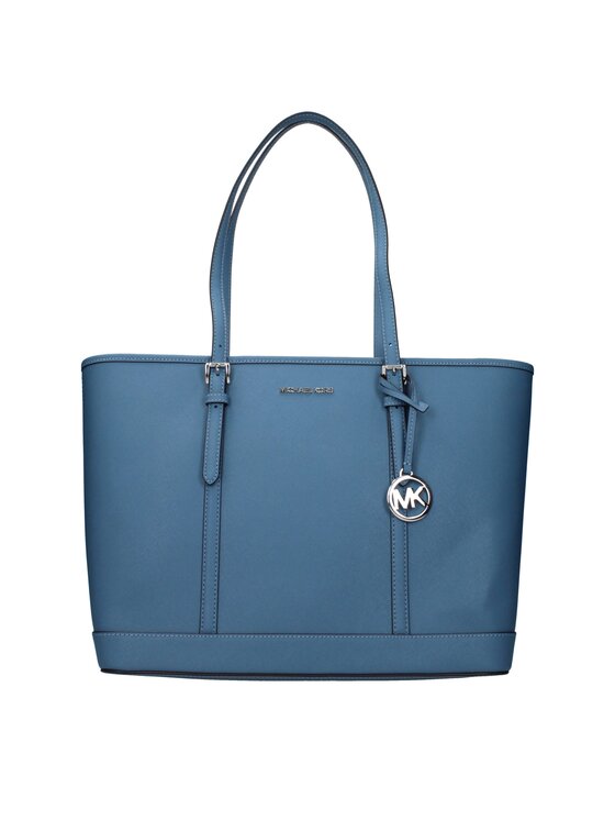 Michael Kors Michael Kors Torebka Blue Leather Shoulder Niebieski jasny
