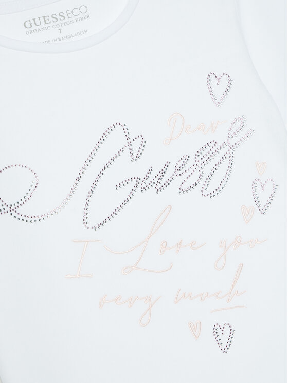 Guess Guess Tričko J5RI38 K6YW4 Biela Regular Fit