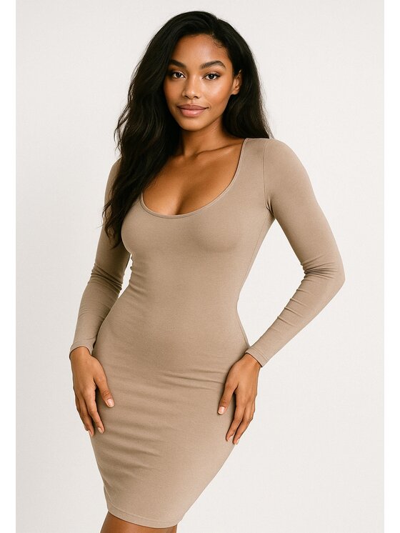 Nudyess Nudyess Vestito di maglia Verve mimi Écru Fitted Fit