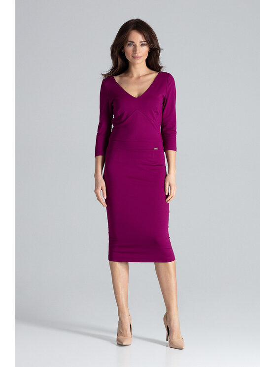 Lenitif Lenitif Sukienka K476 Różowy Regular Fit