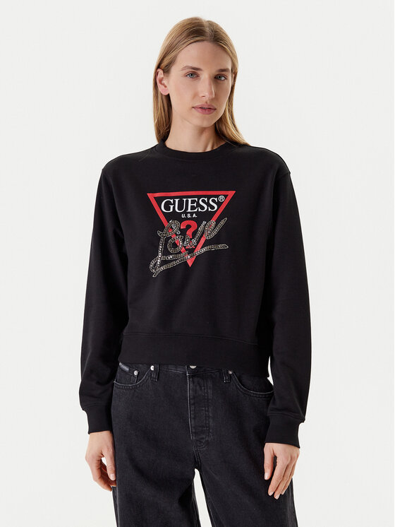 Guess Guess Bluză W5YQ06 KB681 Negru Regular Fit