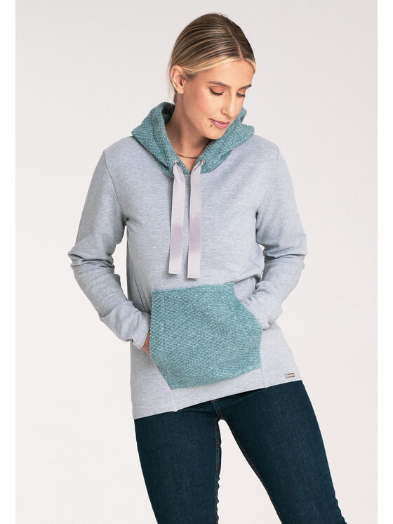 FIGL FIGL Mikina M1045 Zelená Regular Fit