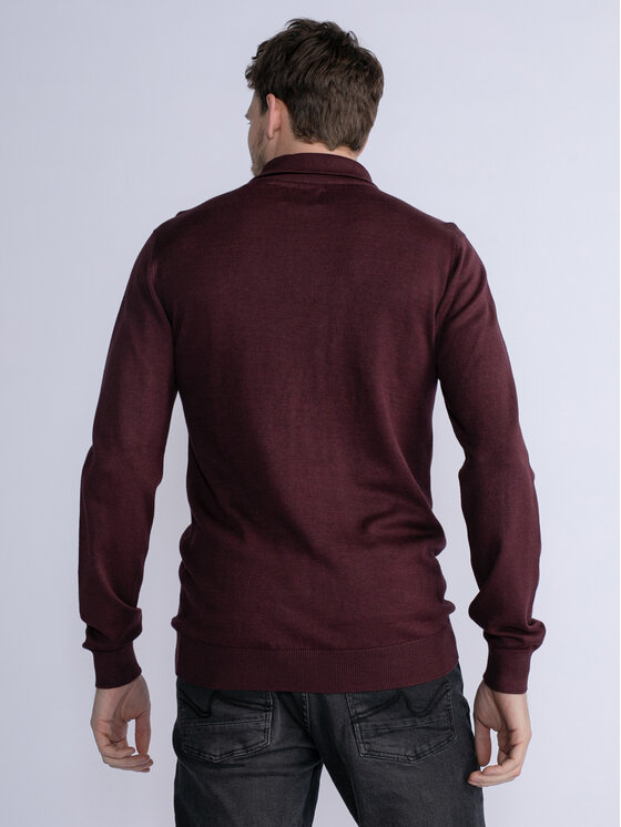 Petrol Industries Petrol Industries Džemper M-3030-KWC207 Tamnocrvena Slim Fit