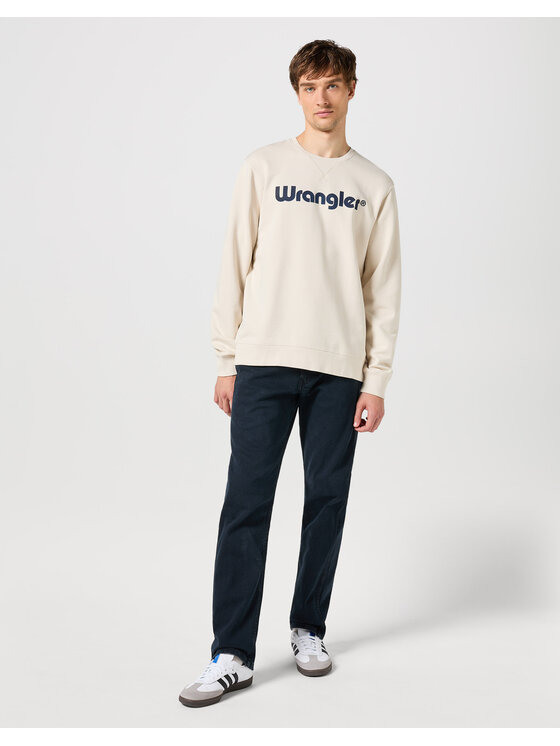 Wrangler Wrangler Bluza LOGO CREW SWEAT Écru Regular Fit