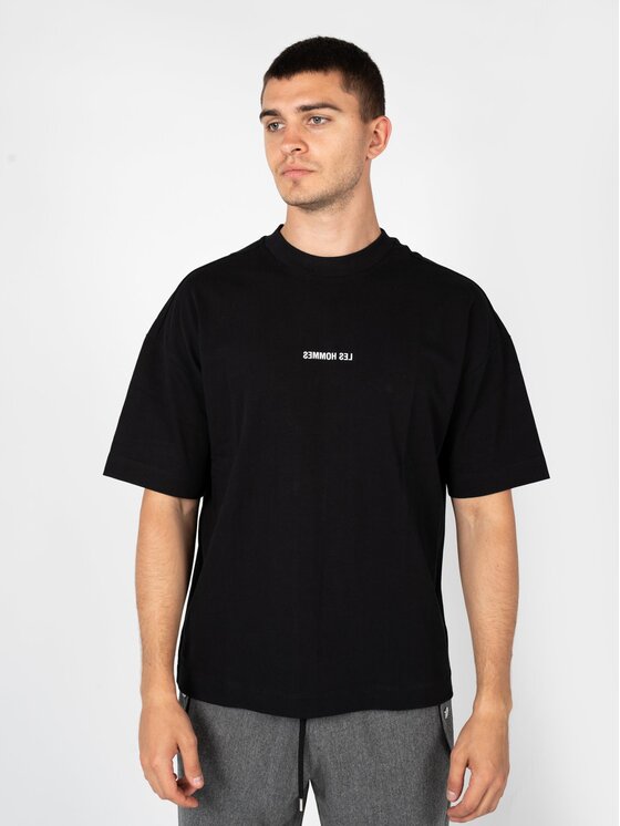 Les Hommes Les Hommes T-Shirt LBT1015700P Černá Oversize