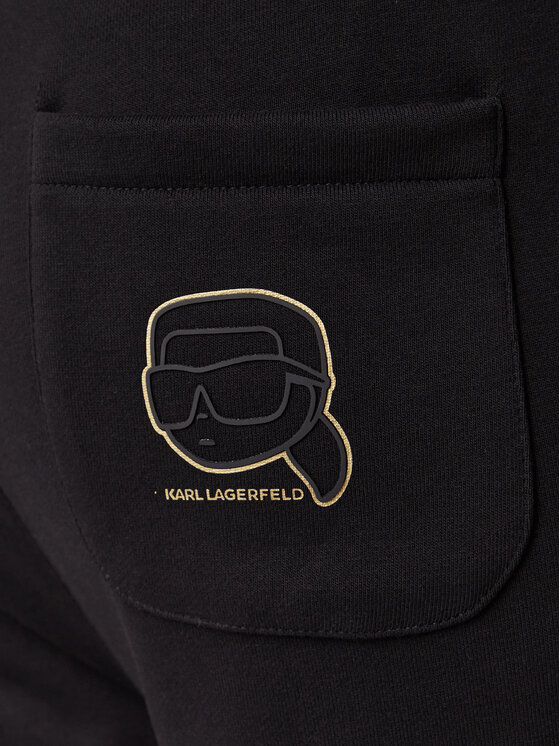 KARL LAGERFELD KARL LAGERFELD Teplákové kalhoty 705006 561910 Černá Regular Fit