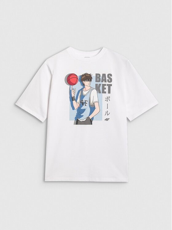 4F 4F T-Shirt 4FJRAW25TTSHM3062-10S Biały Oversize
