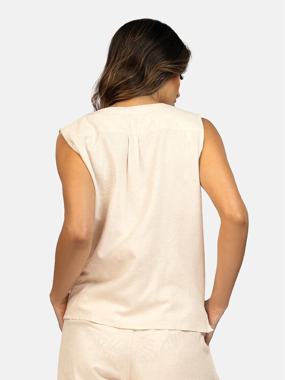 Feba Feba Bluzka F248 Beżowy Comfort Fit