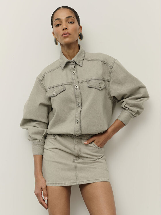 La Mania La Mania Bluzka SHADE Szary Classic Fit