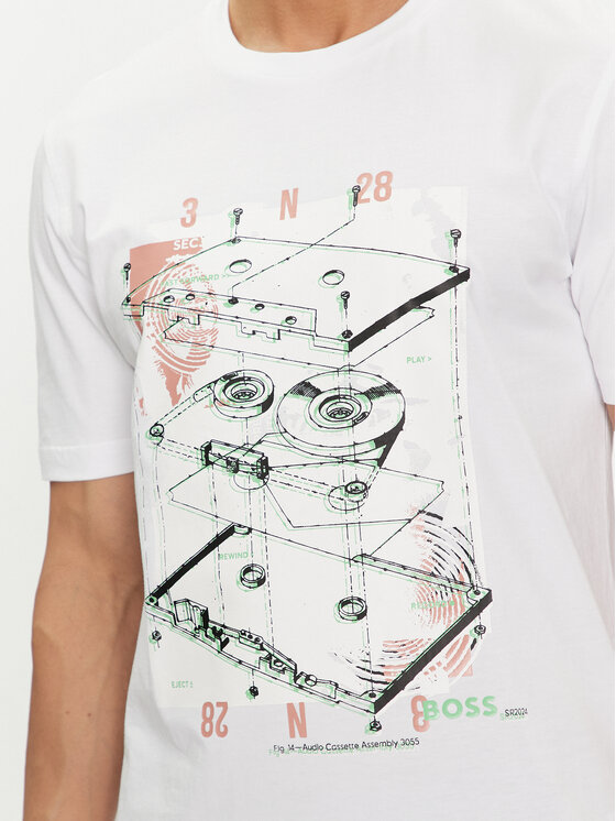 BOSS Boss Тишърт Te_Cassatte 50516003 Бял Regular Fit