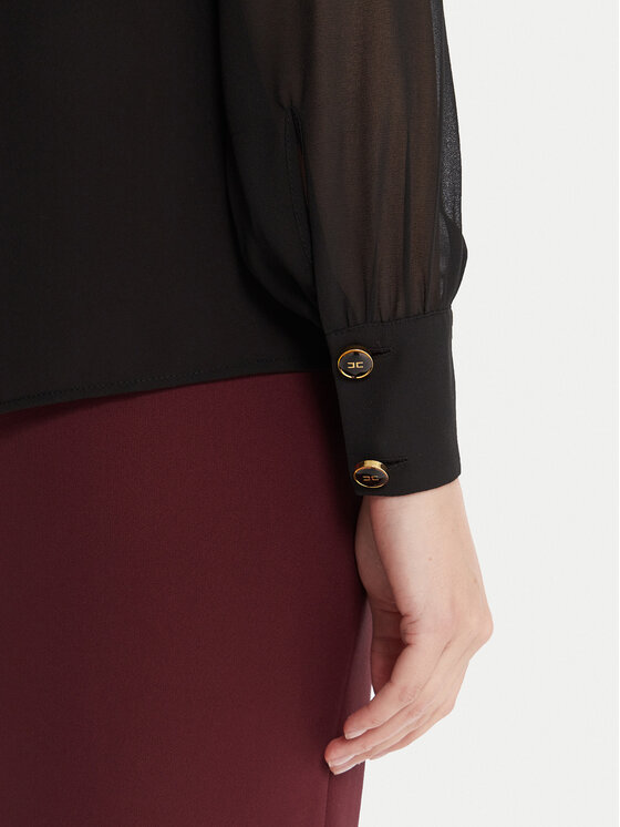 Elisabetta Franchi Elisabetta Franchi Majica CA-133-57E2-V400 Crna Regular Fit