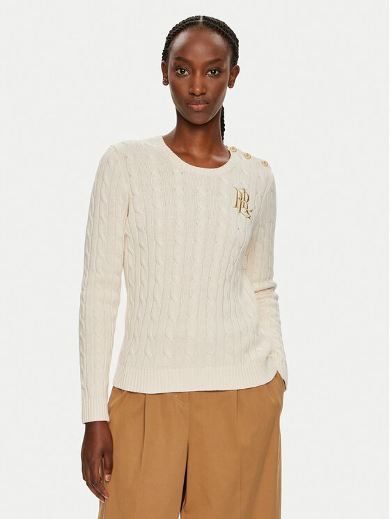 Damski Sweter LAUREN RALPH LAUREN, Rozmiar S, Écru, 200932223002