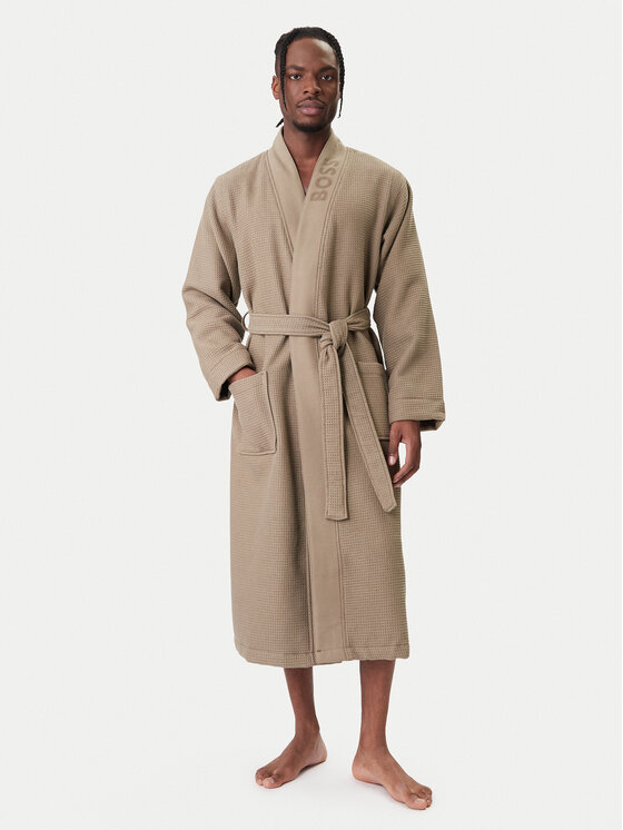 BOSS BOSS Župan Waffle Kimono 50469787 Hnědá