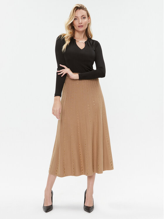 TWINSET TWINSET Trapezno krilo 232TT3172 Rjava Regular Fit