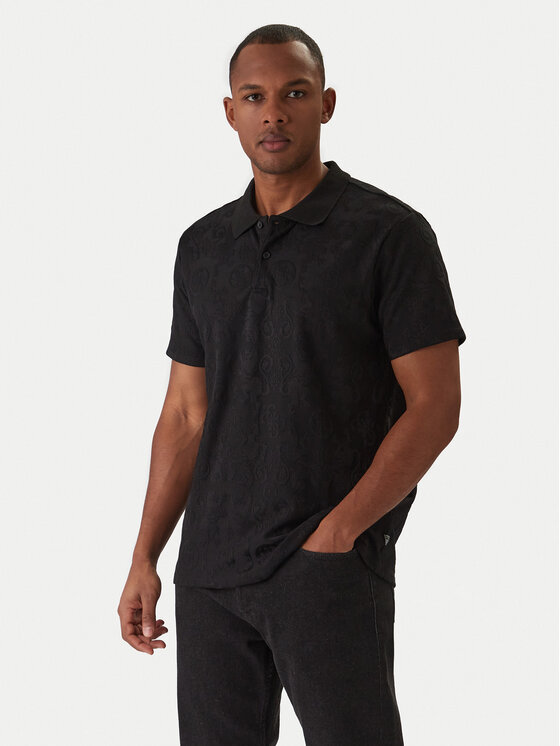 Guess Guess Polo majica M6RP25 KCFE2 Črna Regular Fit