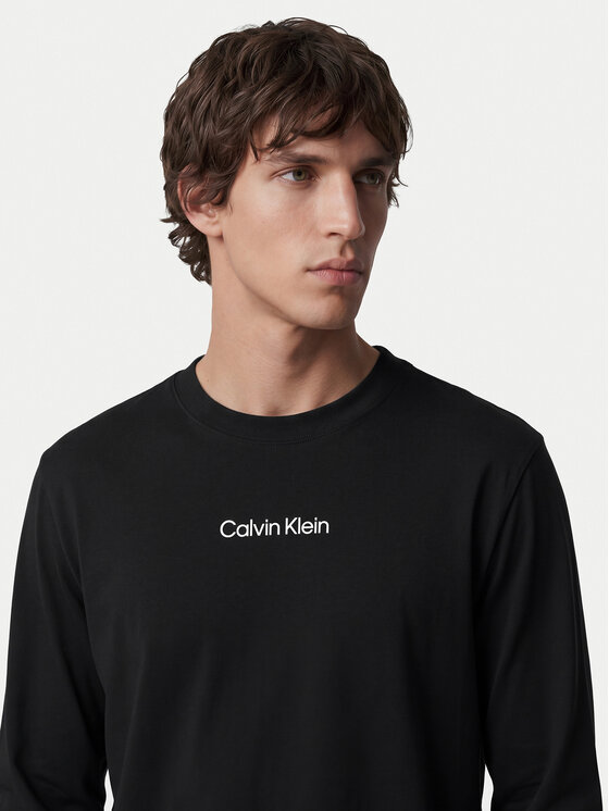 Calvin Klein Calvin Klein Longsleeve Standard Logo LV04LD232G Czarny Relaxed Fit