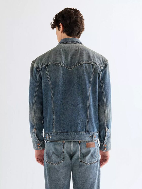 Wrangler Wrangler Kurtka jeansowa RAILRIDER JACKET Szary Regular Fit