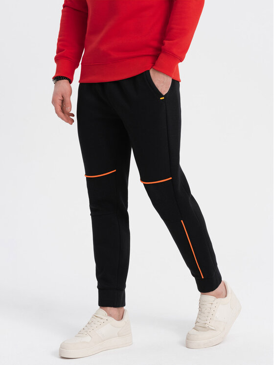 Ombre Ombre Teplákové kalhoty OM-PASK-0145 Černá Regular Fit