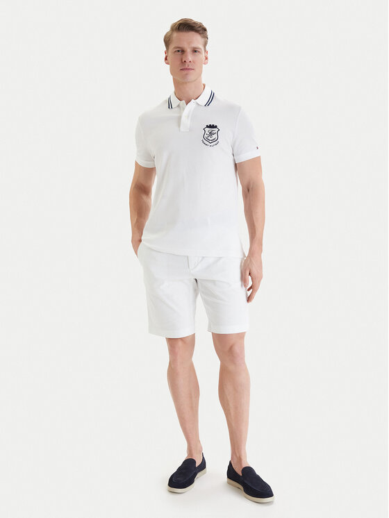 Tommy Hilfiger Tommy Hilfiger Polokošile Badge MW0MW43061 Bílá Regular Fit