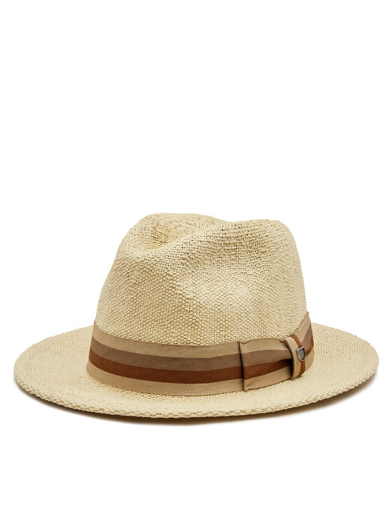 Brixton Klobuk Roma Straw Fedora 11614 Rjava