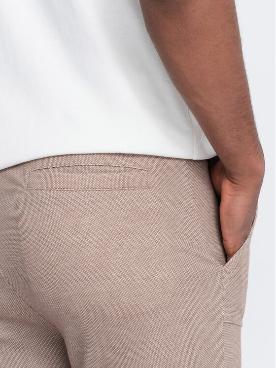 Ombre Ombre Spodnie dresowe OM-PASK-0211 Brązowy Regular Fit