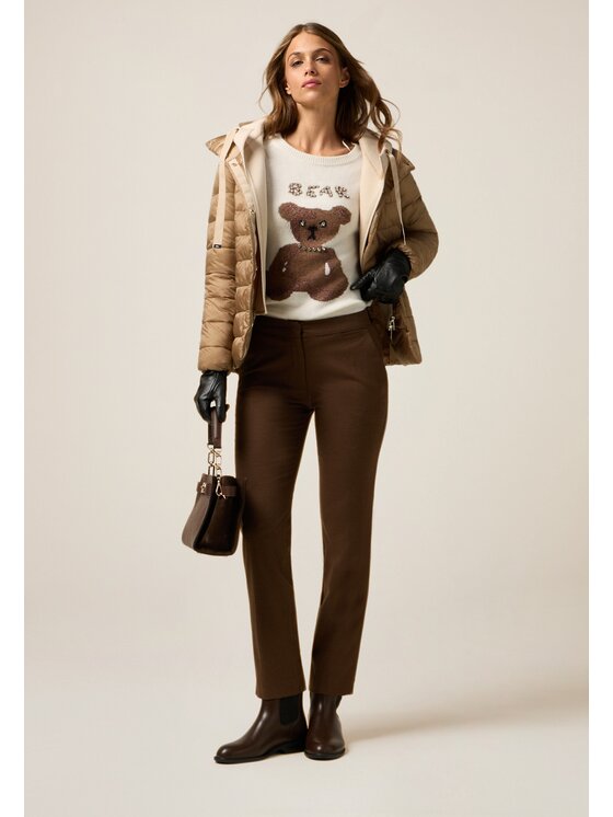 Oltre Oltre Pantaloni di tessuto P027R108969N0Z2 Marrone Baggy Fit