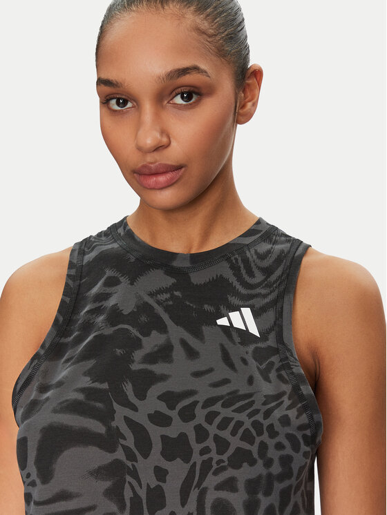 adidas adidas Koszulka techniczna Train Essentials Allover Print Workout JE6153 Czarny Regular Fit