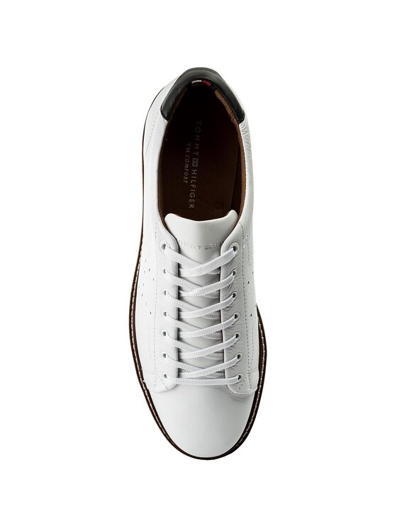 Tommy Hilfiger Tommy Hilfiger Sneakersy Hybrid Leather Long Lace Shoe FM0FM01337 Biela