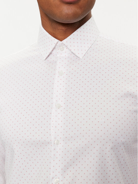 Calvin Klein Calvin Klein Koszula Micro Dot K10K112884 Biały Slim Fit