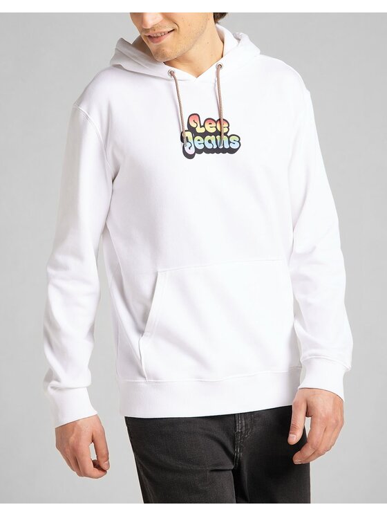 Lee Lee Felpa PRIDE HOODIE Bianco Regular Fit