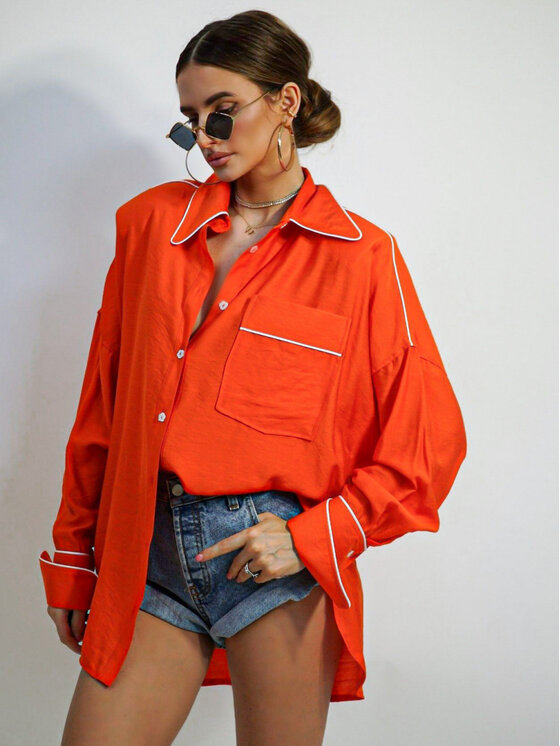 LilaLou LilaLou Košeľa Mimi Oranžová Oversize