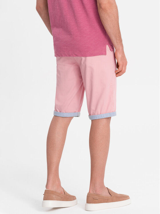 Ombre Ombre Chino kalhoty W421 Růžová Regular Fit