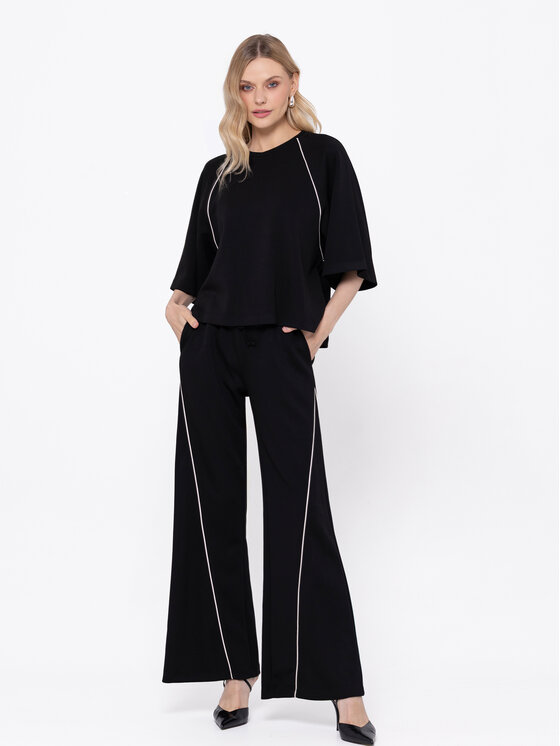 Miss LK Miss LK Bluza MISSLKB Czarny Loose Fit
