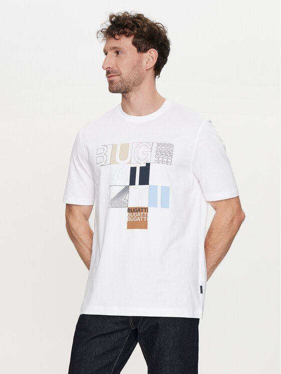 Bugatti Bugatti Тишърт 8350 55045A Бял Regular Fit