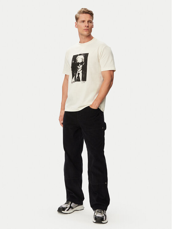 Karl Lagerfeld Jeans Karl Lagerfeld Jeans T-Shirt B3M17006 Krémová Regular Fit