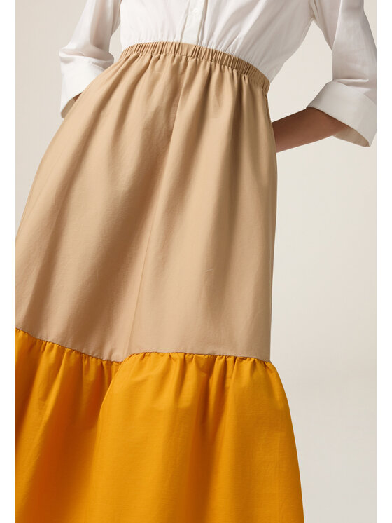 Oltre Oltre Vestito elegante 7700R004808N0S6 Arancione Flared Fit