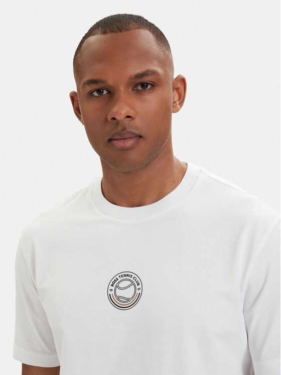 BOSS BOSS Tricou Open 50560293 Alb Relaxed Fit
