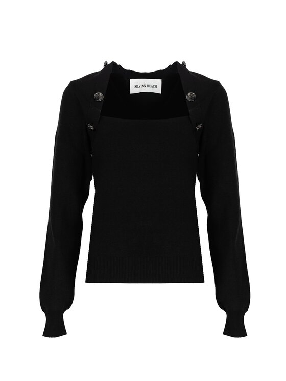 Silvian Heach Silvian Heach Maglione PGA22297MA Nero Slim Fit